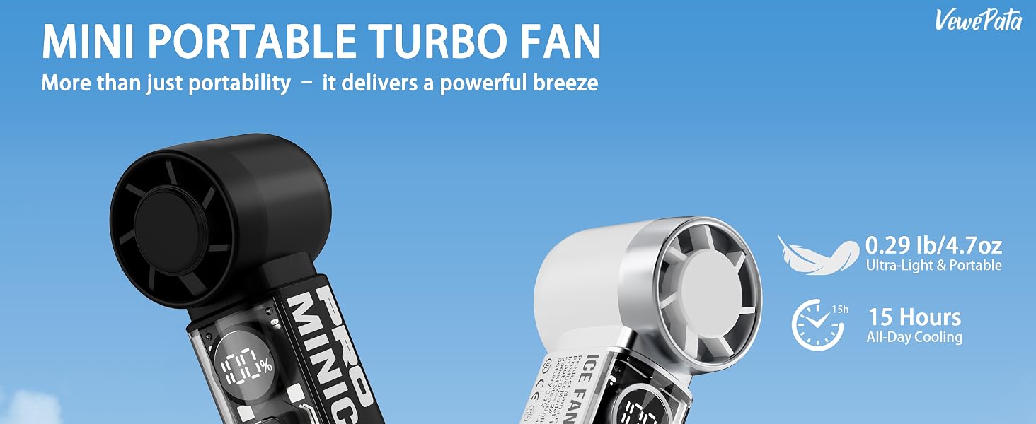 Portable Handheld Turbo Fan - 5 Gear High Speed