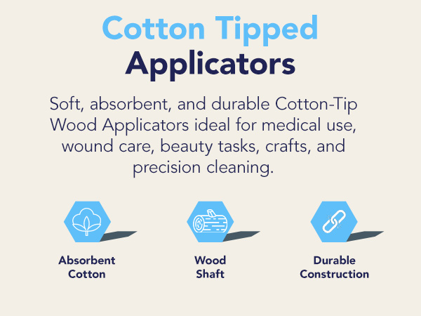 Cotton Tipped Applicators Non Sterile Cotton Swabs with Wooden Sticks Medical Cotton Tip