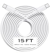 INPPYTON USB C to USB C Cable 15FT, 60W Fast Charging Extra Long USBC to USBC Charger Cord for iP...
