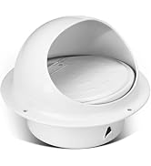 MATEWORK Dryer Vent Cover Outside, 4 Inch Stainless Steel Round Dryer Vent, Auto-Open Wall Vent (...