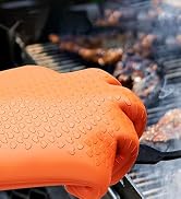 Silicone Oven Gloves Heat Resistant Gloves for Grilling - BBQ Gloves Silicone Oven Mitts Heat Res...