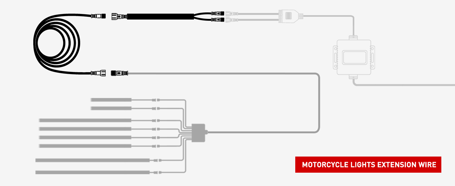4PCS 4 Pin RGB Motorcycles Light Extension Wire