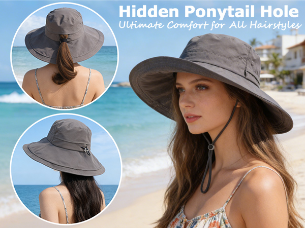 womens Wide Brim Bucket Hat