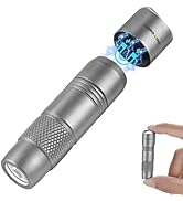 KEEPO LINK Titanium EDC Magnetic Flashlight, 160 Lumens 3 Modes Rechargeable USB C Charging Mini ...
