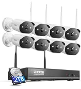 ZOSI 8CH 2K WiFi Home Security Camera System with 2TB HDD,8X 3MP Indoor Outdoor WiFi Cameras,Colo...