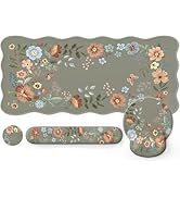 iLeadon Floral Desk Mat for Keyboard and Mouse,Extended Large Cute Computer Mouse Pad Sets for Wo...