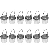 Mipcase 12pcs Mini Bucket Miniature Gardening Toy Mini Barrel Bucket Toy Miniature Garden Bucket ...