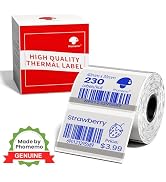 Phomemo Square Thermal Labels 1.57"x1.18", Print Blue Color on Clear Label for Barcode/Address/Lo...
