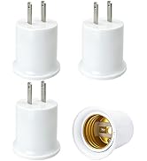 4 Pcs E26 Outlet to Socket Adapter, Convert Outlet to E26 Light Bulb Socket | 2-Prong Outlet to E...