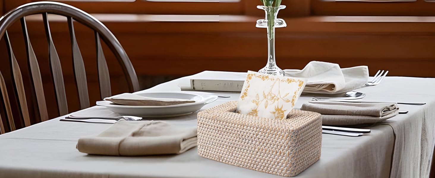 rattan tissue box cover