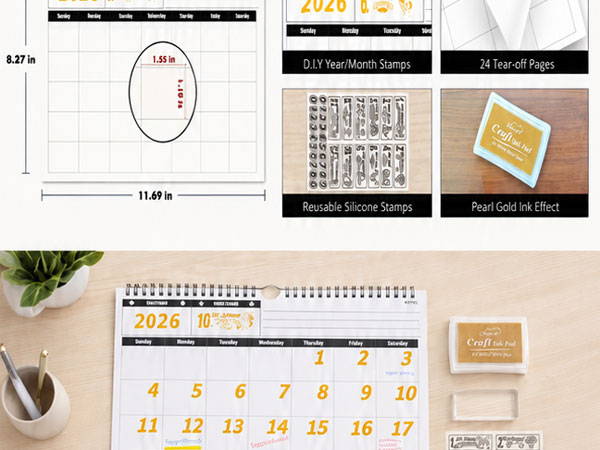 desk calendar 2026-2027 blank calendar planner undated weekly planner