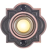 Metal Doorbell Push Button, Black Wired Lighted Up LED Doorbell Button