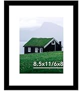 8.5 by 11 Picture Frame with 6x8 Mat for Certificate Document Photo, Display 6x8 with Mat or 8.5x...