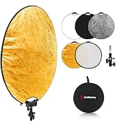 WELLMAKING 32 Inch (80cm) Reflector Photography, Collapsible Light Reflector with Threaded Handle...