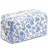 Lestp Small Makeup Bag Quilted Cosmetic Bag Floral Travel Toiletry Bags for Women Cute Pencil Cas...