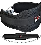 AQF Dip Belt for Weightlifting - Weight Belt with 36" Heavy Duty Steel Chain - Neoprene Padded Ba...