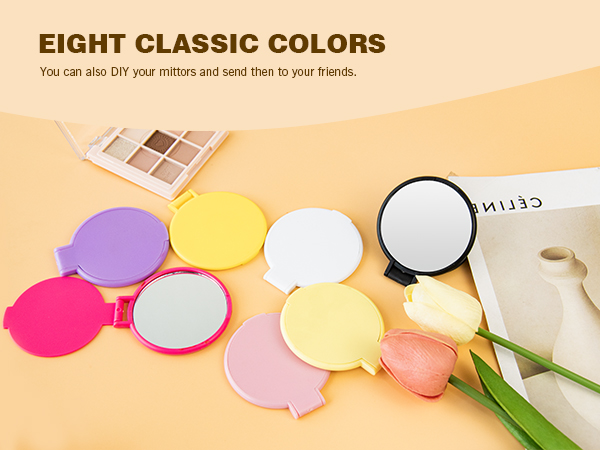 compact pocket mini small folding cute makeup purse mirror bulk set of 12 for women as gift favor