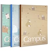KOKUYO Composition Notebooks, 3 Pack Campus B5 Comp Book with Dotted A 7mm Rule, 40 Sheets, Schoo...