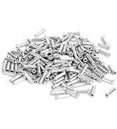 100Pcs Silver Brake Cable End Cap Crimps Ferrules Caps Road Mountain Bicycles Brake Cable Cap End...