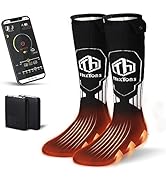 ThxToms Heated Socks for Men Women with App Control, 5000mAh Rechargeable Battery Electric Heatin...