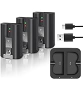 Temfainc 3Pack Battery for Ring, Camera Batteries with Charger Station Ring Doorbell Batteries fo...