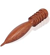 TLKKUE Leather Edge Burnisher Round Head with 5 Grooves Wood Edge Slicker and Tip Grinding Leathe...