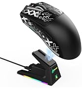 ATTACK SHARK X1 Ultralight Wireless Gaming Mouse with Magnetic RGB Charging Dock,Anti Slip Grip T...