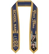 juniissl Custom Graduation Stole Class of 2024 Personalized Graduation Sash with Photo Name Schoo...