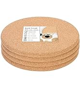 KITLAB Cork Trivet, 4 Pack High Density Thick Cork Coaster Set for Hot Dishes, 8 Inch Heat Resist...
