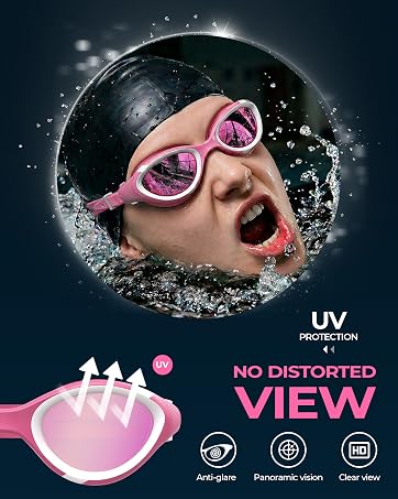 pink goggles pool swimming