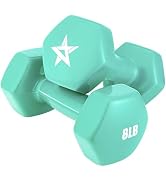 Yes4All Vinyl Hexagon Dumbbell - Dumbbells Set of 2 Hand Weights for Home Gym & Strength Training...