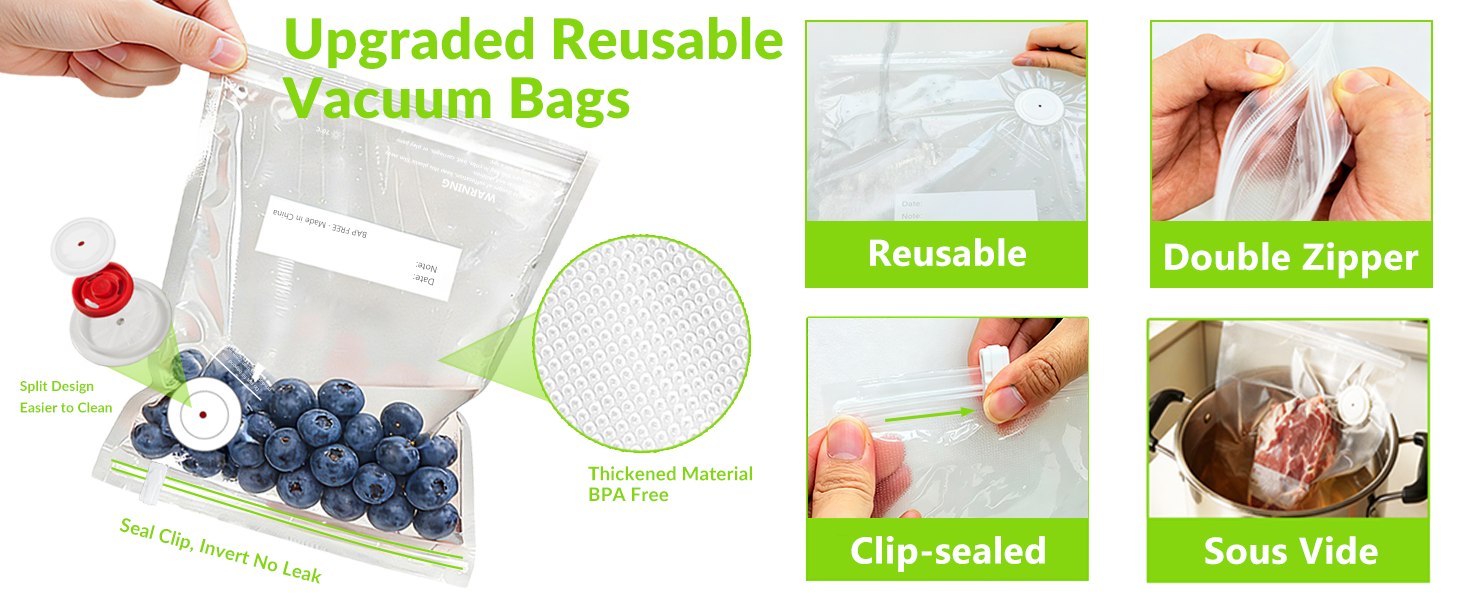 Upgraded Reusable Vacuum Bags