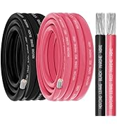 12 Gauge Marine Wire 12 AWG Marine Grade Wire Include 12 Gauge 30FT Red & 30FT Black,12 AWG Tinne...