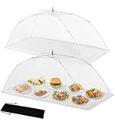 HBlife Outdoor Food Covers with Bag, 2 Pack Jumbo Pop-Up Mesh Food Cover 40X24 Inches, Reusable a...