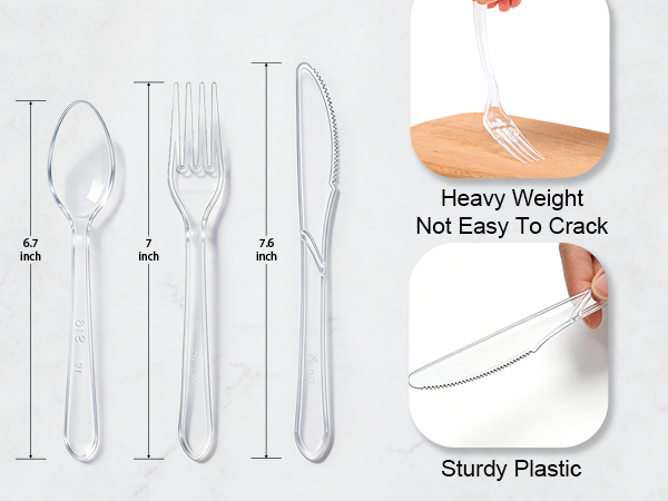 Clawsoff Plastic Cutlery Set, 360 Pieces: 150 Forks, 150 Spoons, 60 Knives