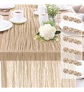 Cheesecloth Table Runner 10FT (35x120 Inch) - 6 Pack Nude Boho Gauze Fabric Cheese Cloth Table Ru...