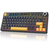 AULA F75 - 75% Wireless Mechanical Keyboard,Hot Swappable Custom Gaming Keyboard with Knob,BT5.0/...