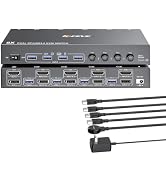 KVM Switch 2 Monitors 4 Computers HDMI + DisplayPort, KCEVE USB 3.0 DP KVM Switcher, 8K@30Hz/4k@1...