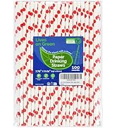 Lives on Green 7.75'' x 0.24'' Red Polka Dots Paper Straws
