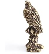 Pxiryanlow 1PCS Bronze Vintage Brass Eagle Statue,Brass Eagle Statue,Vintage Bird Figurine Portab...