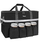 Taygeer Insulated Food Delivery Bag with 4 Cup Holders, Large Warm & Cooler Shipping Bag, Caterin...