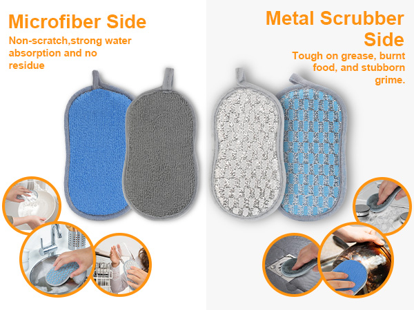 sponges kitchen,dish sponges,sponges for dishes,kitchen scrubbers for dishes,non scratch ,reusable