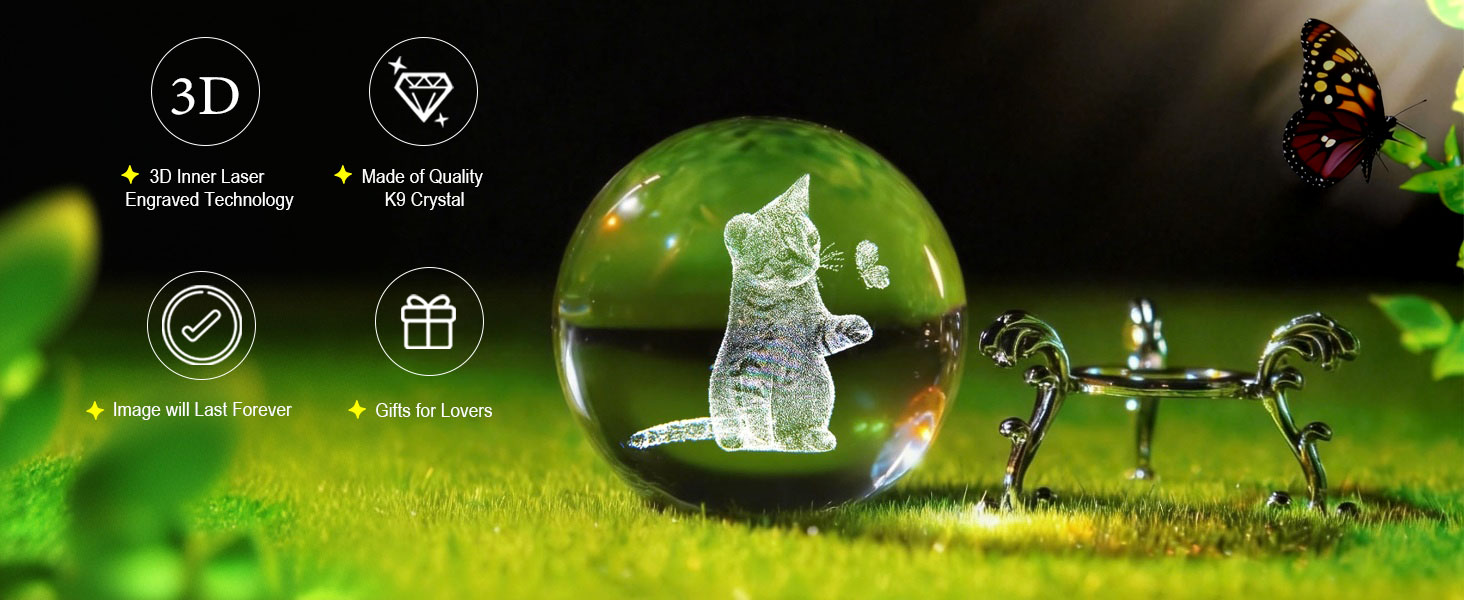 HDCRYSTALGIFTS 3D Crystal Ball