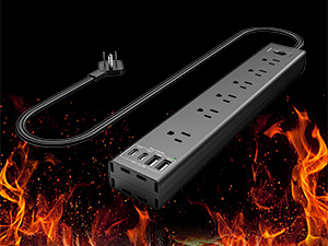 surge protector power strip flat plug