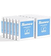 SUNEE 3 Ring Binders 1 Inch 12 Pack, Clear View Binders Bulk Three Ring PVC-Free (Fit 8.5x11 Inch...