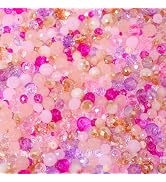 Songxi 1000pcs 4mm/6mm/8mm Pink Glass Beads for Jewelry Making, 5 Style 3 Size Crystal Beads for ...
