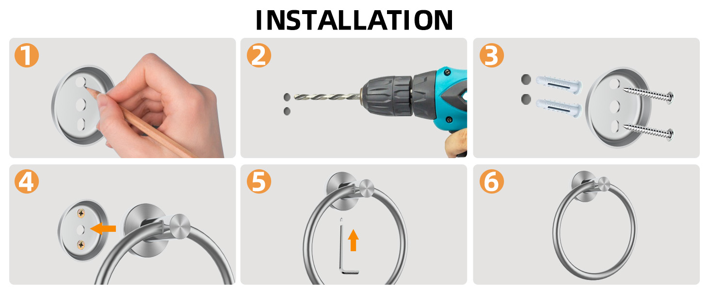 Towel ring installation