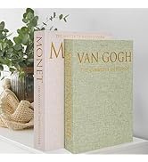 Hiwhy Decorative Book Storage Box Set of 2, Stylish Decorative Books, Linen Faux Book Storage Box...