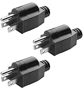 Electrical Replacement Plugs Male End Extension Cord 125V 15A 2Pole 3Wire 2 Pole Male Straight Bl...