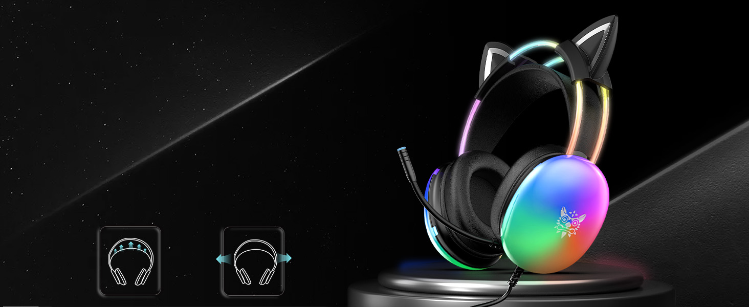 Headset of Adjustable headband